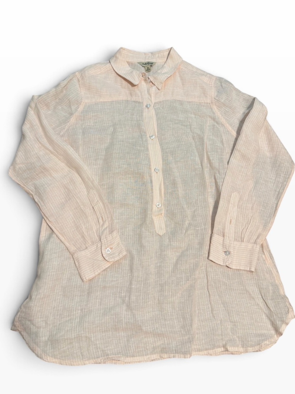 Lucky Brand Soft Peach Button-Down Tunic Shirt